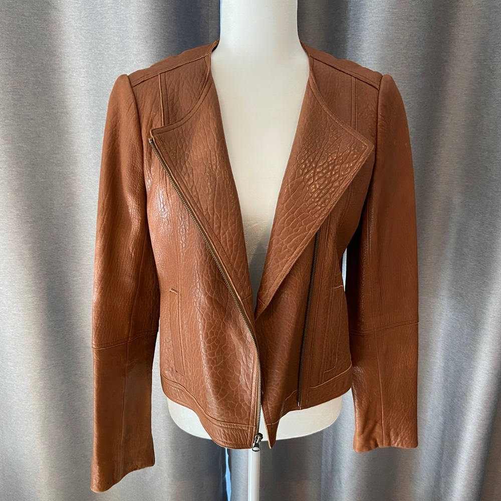 Vince pebbled Leather Jacket size small